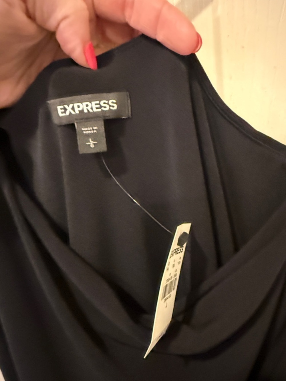 Express NWT black one shoulder ruched dress, large - Picture 4 of 8